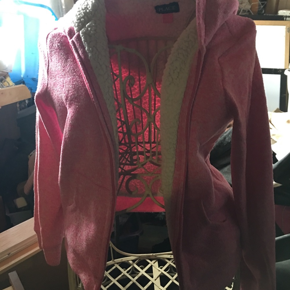 Pink hooded jacket size 14